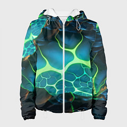 Женская куртка Разлом синих и зеленых неоновых плит