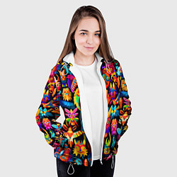 Куртка с капюшоном женская Мифические монстрики, цвет: 3D-белый — фото 2