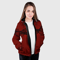 Куртка с капюшоном женская Абстракция спираль, цвет: 3D-черный — фото 2