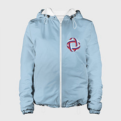 Куртка с капюшоном женская Флаг в кольце, цвет: 3D-белый