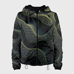 Куртка с капюшоном женская Объемная темная текстура, цвет: 3D-черный