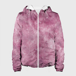 Куртка с капюшоном женская Текстура камня родонита, цвет: 3D-белый