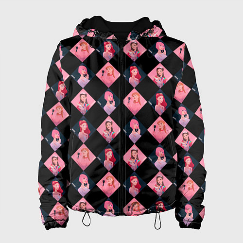 Женская куртка Клеточка black pink / 3D-Черный – фото 1