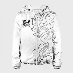 Куртка с капюшоном женская Ван пис - Луффи гир 5, цвет: 3D-белый