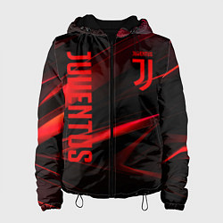 Куртка с капюшоном женская Juventus black red logo, цвет: 3D-черный