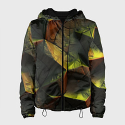 Куртка с капюшоном женская Геометрические абстрактные фигуры, цвет: 3D-черный