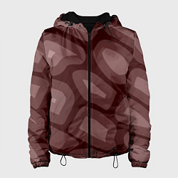 Куртка с капюшоном женская Кофейный камуфляж, цвет: 3D-черный