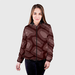 Куртка с капюшоном женская Кофейный камуфляж, цвет: 3D-черный — фото 2