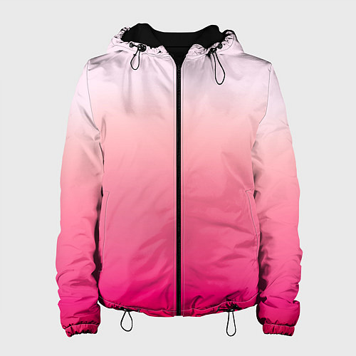 Женская куртка Оттенки розового градиент / 3D-Черный – фото 1