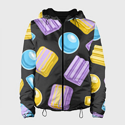 Куртка с капюшоном женская Жевательная резинка, цвет: 3D-черный