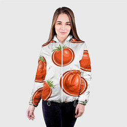 Куртка с капюшоном женская Помидорчики, цвет: 3D-белый — фото 2