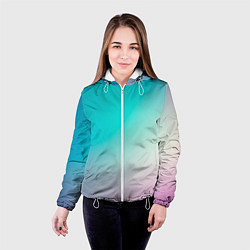 Куртка с капюшоном женская Розовоголубые цвета, цвет: 3D-белый — фото 2