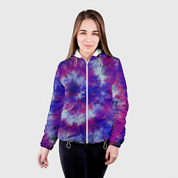 Куртка с капюшоном женская Tie-Dye дизайн, цвет: 3D-белый — фото 2
