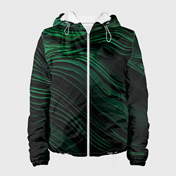 Куртка с капюшоном женская Dark green texture, цвет: 3D-белый