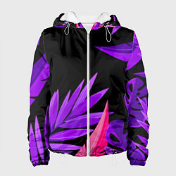 Куртка с капюшоном женская Floral composition - neon, цвет: 3D-белый