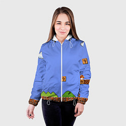 Куртка с капюшоном женская Первый уровень Марио, цвет: 3D-белый — фото 2