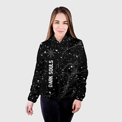 Куртка с капюшоном женская Dark Souls glitch на темном фоне: по-вертикали, цвет: 3D-черный — фото 2