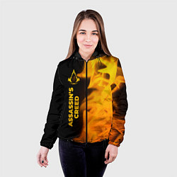 Куртка с капюшоном женская Assassins Creed - gold gradient: по-вертикали, цвет: 3D-черный — фото 2