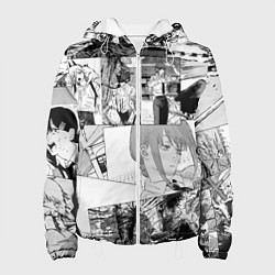 Куртка с капюшоном женская Человек Бензопила манга, цвет: 3D-белый