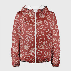 Куртка с капюшоном женская Осень - бордовый 2, цвет: 3D-белый