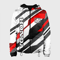 Куртка с капюшоном женская Honda - red and white, цвет: 3D-черный