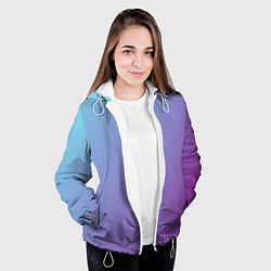 Куртка с капюшоном женская Градиент - слива в небе, цвет: 3D-белый — фото 2