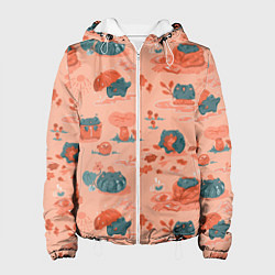Куртка с капюшоном женская Осенние лягушки, цвет: 3D-белый