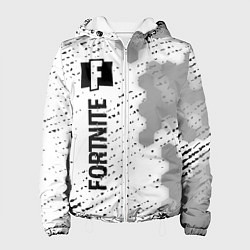 Куртка с капюшоном женская Fortnite glitch на светлом фоне: по-вертикали, цвет: 3D-белый