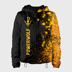 Куртка с капюшоном женская Powerwolf - gold gradient: по-вертикали, цвет: 3D-черный