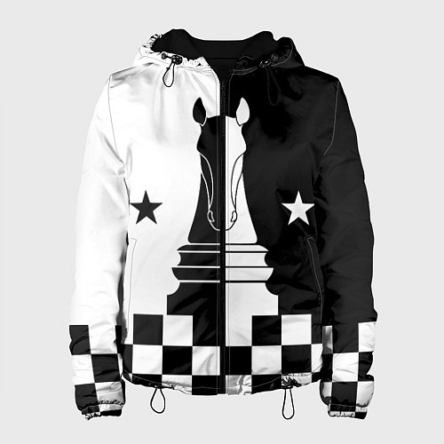 Женская куртка Шахматный конь / 3D-Черный – фото 1