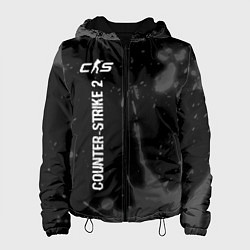 Куртка с капюшоном женская Counter-Strike 2 glitch на темном фоне по-вертикал, цвет: 3D-черный