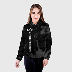 Куртка с капюшоном женская Counter-Strike 2 glitch на темном фоне по-вертикал, цвет: 3D-черный — фото 2