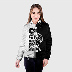 Куртка с капюшоном женская Kudo черно-белое, цвет: 3D-белый — фото 2