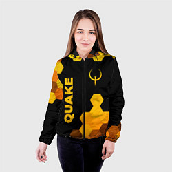 Куртка с капюшоном женская Quake - gold gradient вертикально, цвет: 3D-черный — фото 2