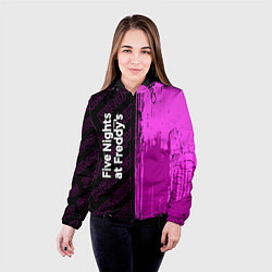 Куртка с капюшоном женская FNAF pro gaming по-вертикали, цвет: 3D-черный — фото 2