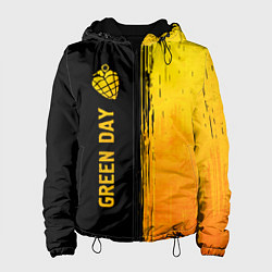 Куртка с капюшоном женская Green Day - gold gradient по-вертикали, цвет: 3D-черный