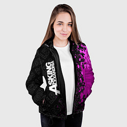 Куртка с капюшоном женская Asking Alexandria rock legends по-вертикали, цвет: 3D-черный — фото 2