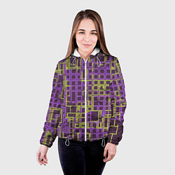 Куртка с капюшоном женская Разноцветные толстые линии, цвет: 3D-белый — фото 2