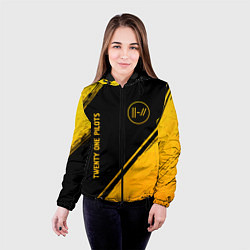 Куртка с капюшоном женская Twenty One Pilots - gold gradient вертикально, цвет: 3D-черный — фото 2