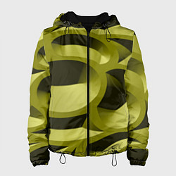 Куртка с капюшоном женская Камуфляжные овалы и сеть, цвет: 3D-черный