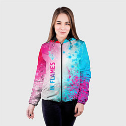Куртка с капюшоном женская In Flames neon gradient style по-вертикали, цвет: 3D-черный — фото 2