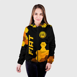 Куртка с капюшоном женская Fiat - gold gradient вертикально, цвет: 3D-черный — фото 2