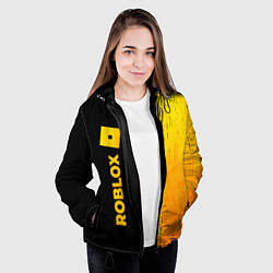 Куртка с капюшоном женская Roblox - gold gradient по-вертикали, цвет: 3D-черный — фото 2