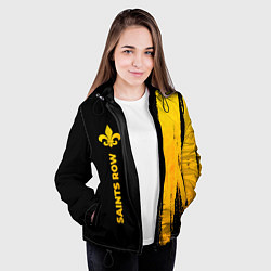 Куртка с капюшоном женская Saints Row - gold gradient по-вертикали, цвет: 3D-черный — фото 2