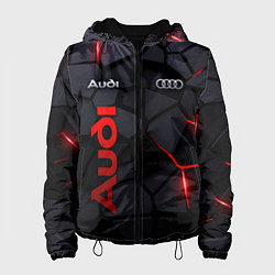 Куртка с капюшоном женская Audi - плиты с эффектом свечения, цвет: 3D-черный