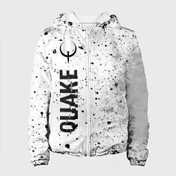 Куртка с капюшоном женская Quake glitch на светлом фоне по-вертикали, цвет: 3D-белый