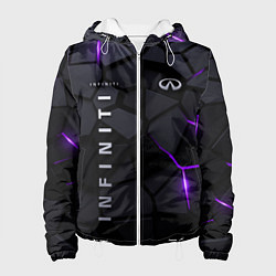 Куртка с капюшоном женская Infiniti - плиты с эффектом свечения, цвет: 3D-белый