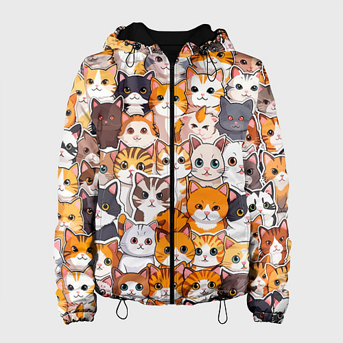 Женская куртка Очень много котиков / 3D-Черный – фото 1