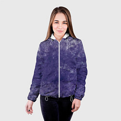 Куртка с капюшоном женская Абстракция - violet color background, цвет: 3D-белый — фото 2