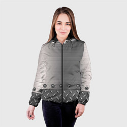 Куртка с капюшоном женская Стальные листы, цвет: 3D-черный — фото 2